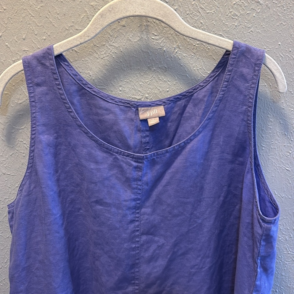 J. Jill Linen Shift Dress Spring Summer Purple Lavender Women’s Sz Large Petite - Picture 2 of 6